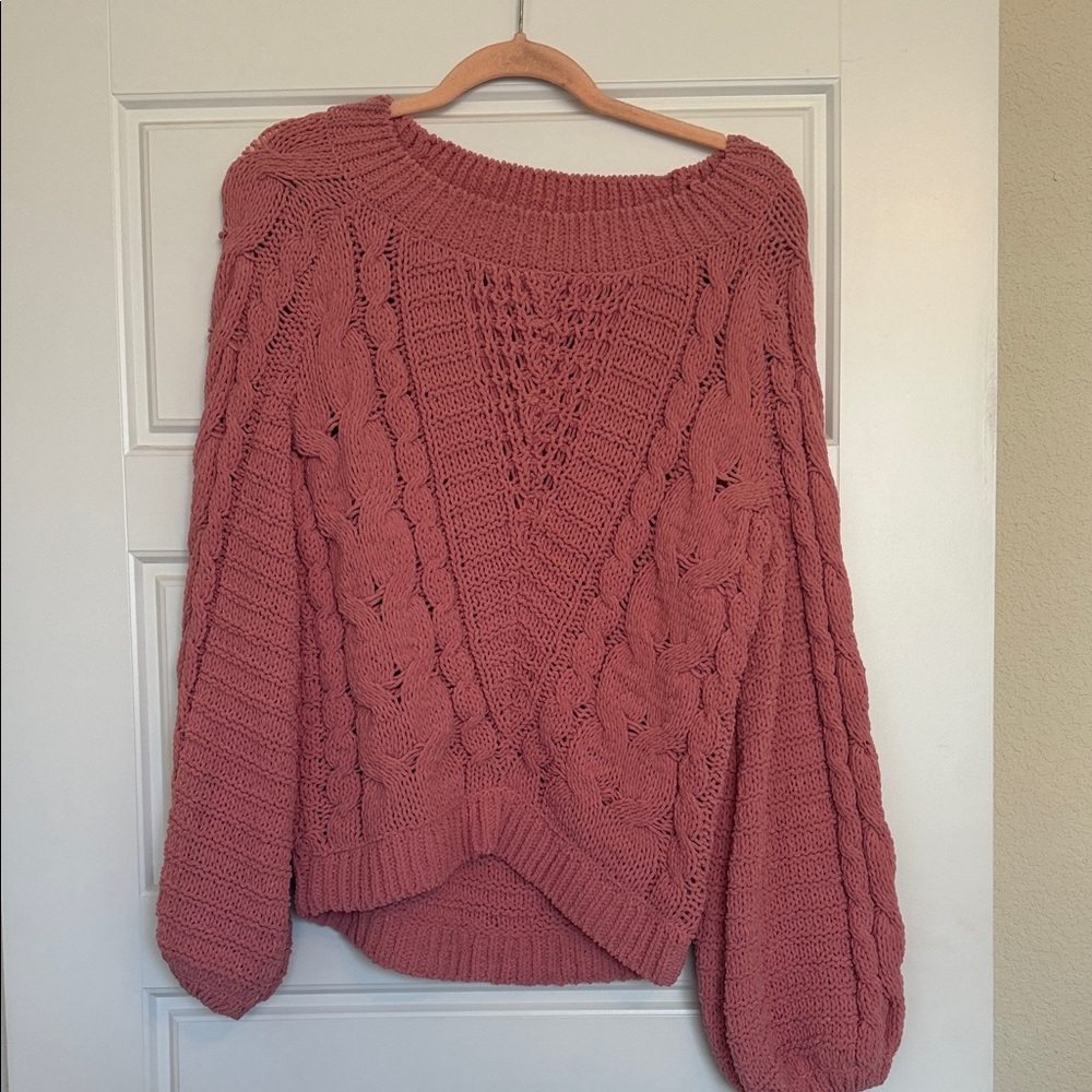 Express Women's Cable Knit Sweater - Dusty Pink